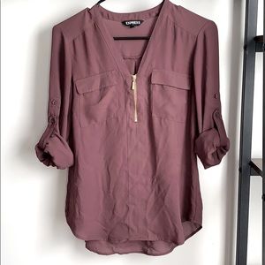 Mauve zipper blouse